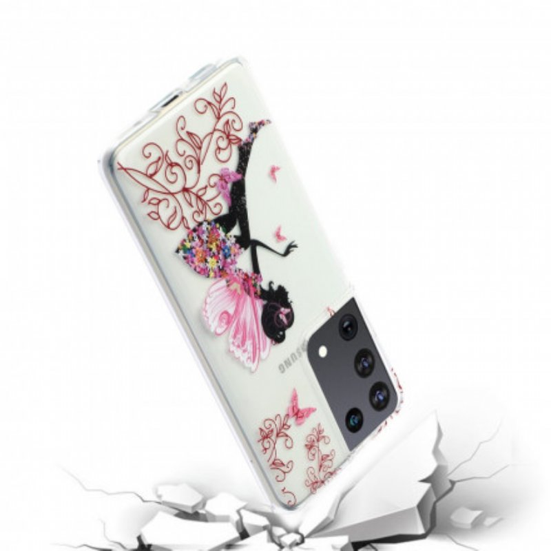 Skal Samsung Galaxy S21 Ultra 5G Transparent Flower Fairy