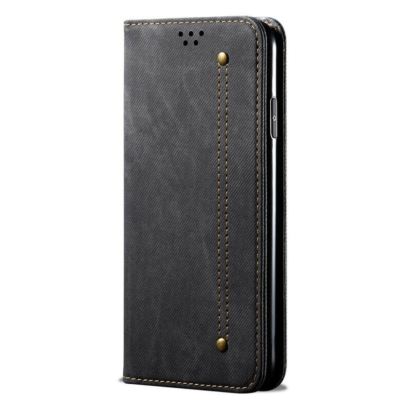 Folio-fodral Xiaomi Redmi Note 9S / 9 Pro Läderfodral Denim Tyg