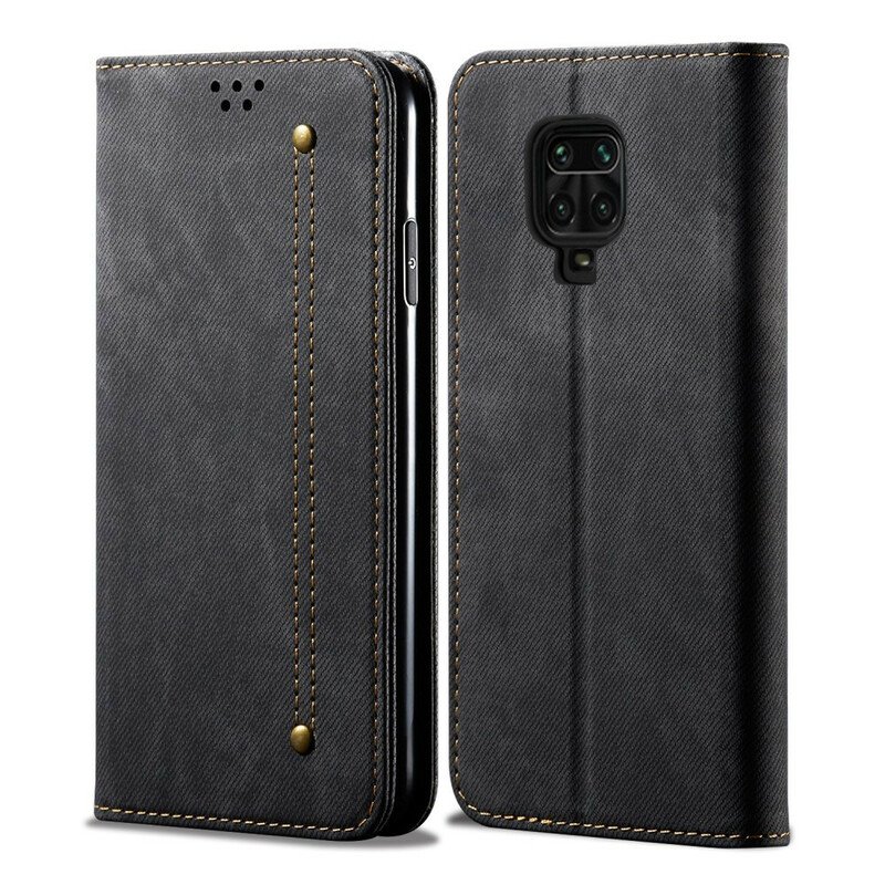 Folio-fodral Xiaomi Redmi Note 9S / 9 Pro Läderfodral Denim Tyg