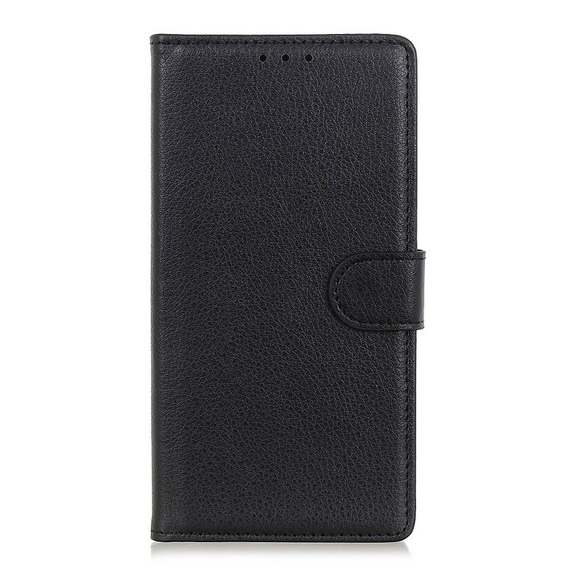 Folio-fodral Xiaomi Redmi Note 9S / 9 Pro Premium Litchi Lädereffekt