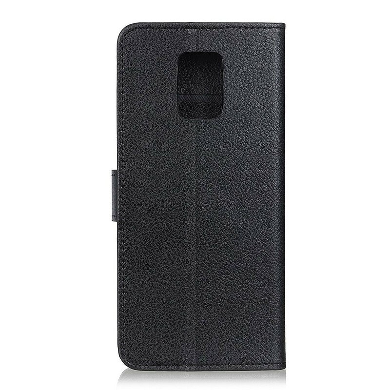 Folio-fodral Xiaomi Redmi Note 9S / 9 Pro Premium Litchi Lädereffekt