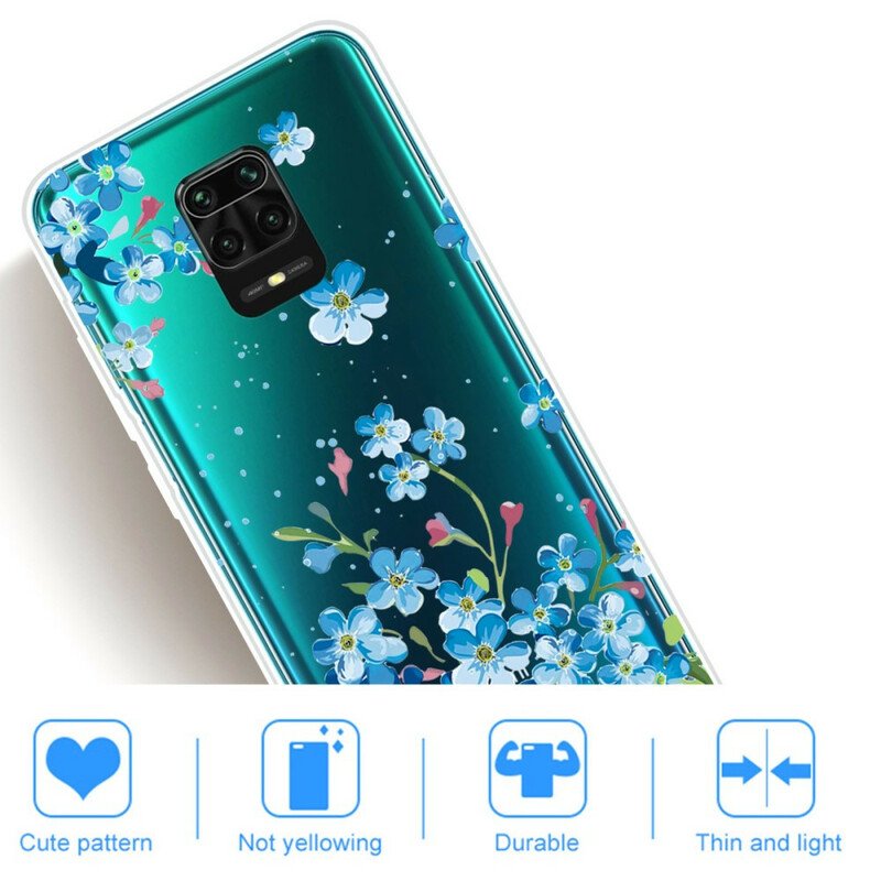 Skal Xiaomi Redmi Note 9S / 9 Pro Blå Blommor