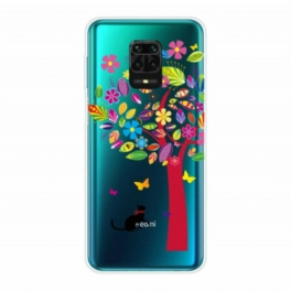 Skal Xiaomi Redmi Note 9S / 9 Pro Katt Under Det Färgglada Trädet