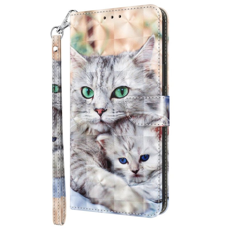 Fodral Samsung Galaxy A14 / A14 5G Med Kedjar Endast Thong Cats