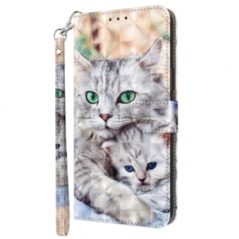 Fodral Samsung Galaxy A14 / A14 5G Med Kedjar Endast Thong Cats