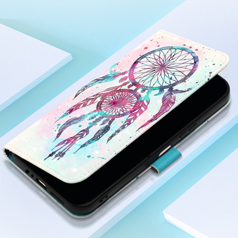 Läderfodral Samsung Galaxy A14 / A14 5G Med Kedjar Strap Dream Catcher