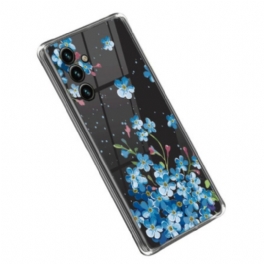 Mobilskal Samsung Galaxy A14 / A14 5G Sömlösa Blå Blommor