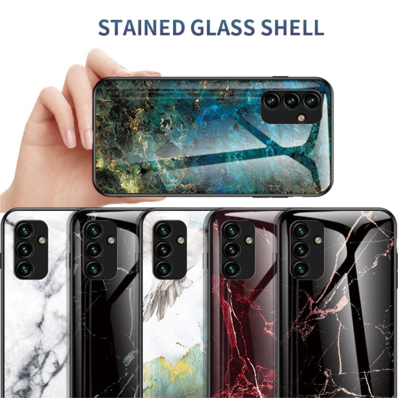 Skal Samsung Galaxy A14 / A14 5G Marmor Härdat Glas