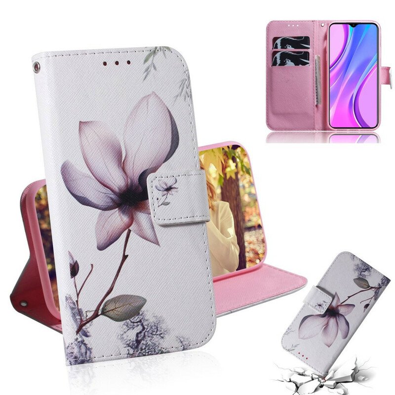 Fodral Xiaomi Redmi 9 Blomma Dusty Pink