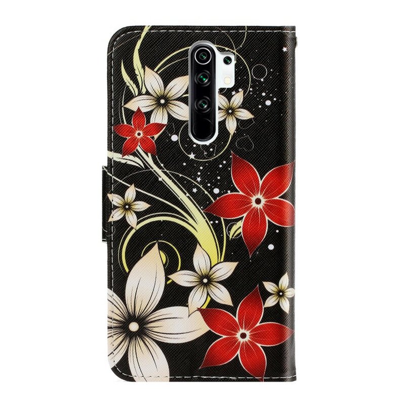 Fodral Xiaomi Redmi 9 Med Kedjar Färgglada Strappy Blommor