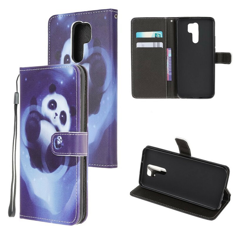 Fodral Xiaomi Redmi 9 Med Kedjar Panda Space Med Lanyard