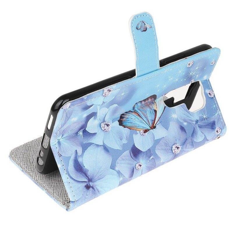 Fodral Xiaomi Redmi 9 Med Kedjar Strappy Diamond Butterflies