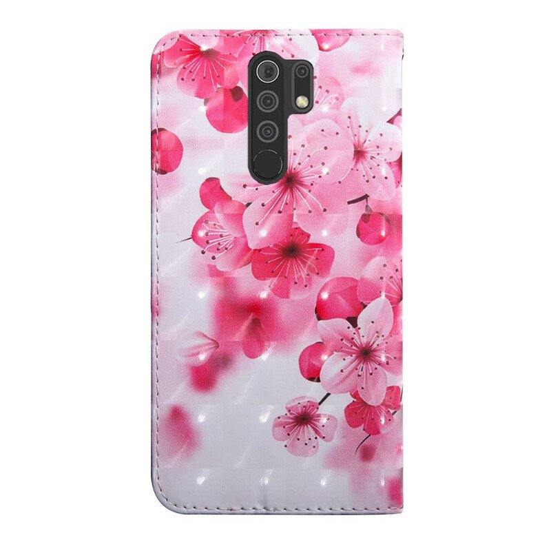 Fodral Xiaomi Redmi 9 Rosa Blommor