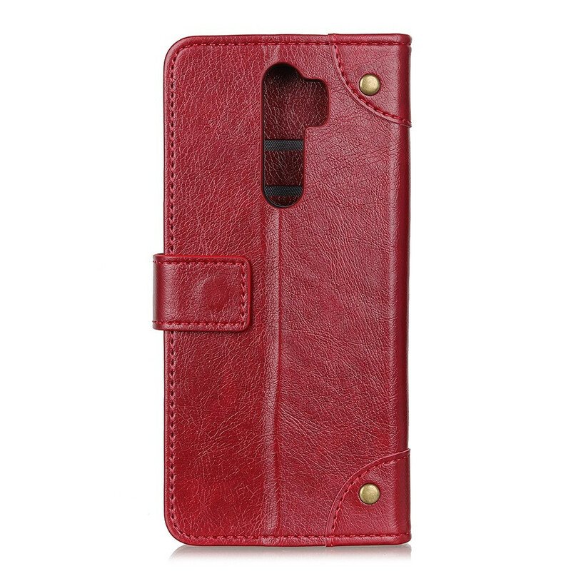 Fodral Xiaomi Redmi 9 Stil Nappa Läder Vintage Nitar