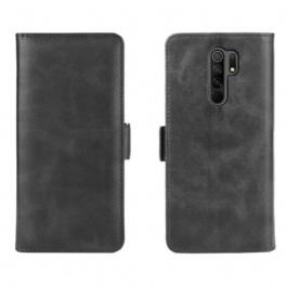 Folio-fodral Xiaomi Redmi 9 Läderfodral Dubbel Klaff