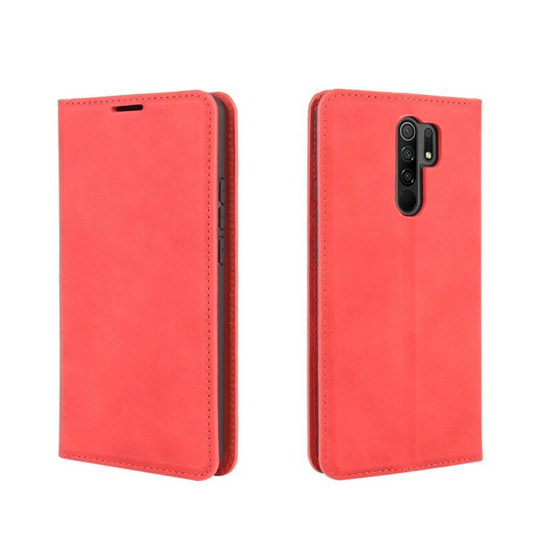 Folio-fodral Xiaomi Redmi 9 Läderfodral Mjukt Lädereffekt