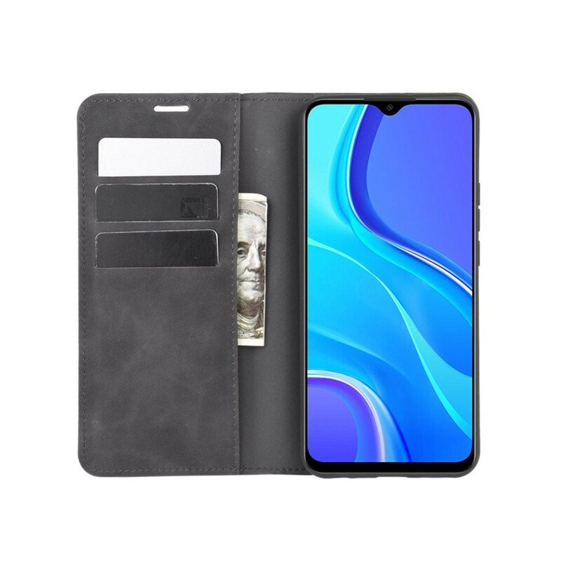 Folio-fodral Xiaomi Redmi 9 Läderfodral Mjukt Lädereffekt