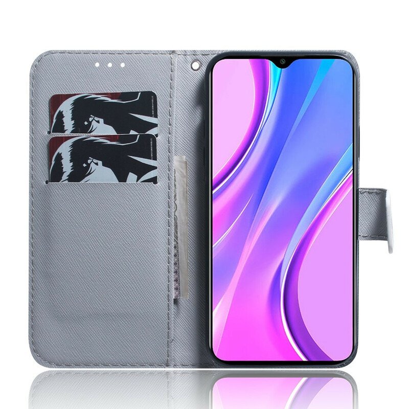 Folio-fodral Xiaomi Redmi 9 Målning Av Ugglor