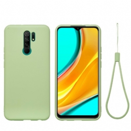 Skal Xiaomi Redmi 9 Flytande Silikon Med Snodd