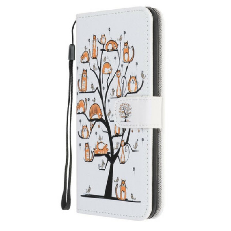 Fodral iPhone 12 Mini Med Kedjar Funky Cats Med Rem