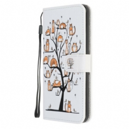 Fodral iPhone 12 Mini Med Kedjar Funky Cats Med Rem