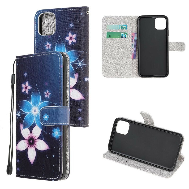 Fodral iPhone 12 Mini Med Kedjar Lunar Strap Blommor