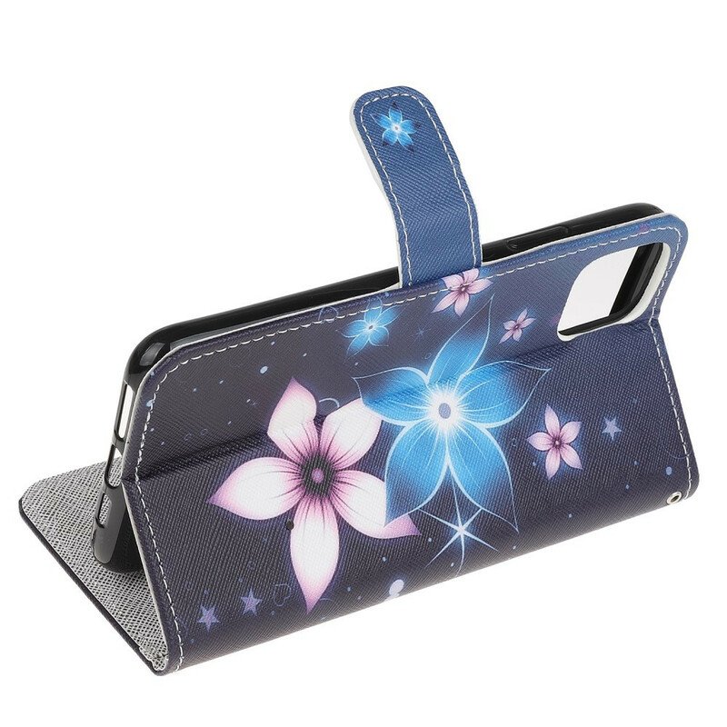 Fodral iPhone 12 Mini Med Kedjar Lunar Strap Blommor