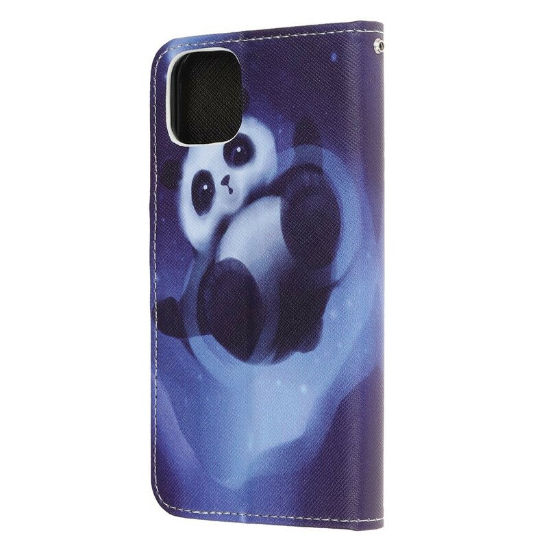 Fodral iPhone 12 Mini Med Kedjar Panda Space Med Lanyard