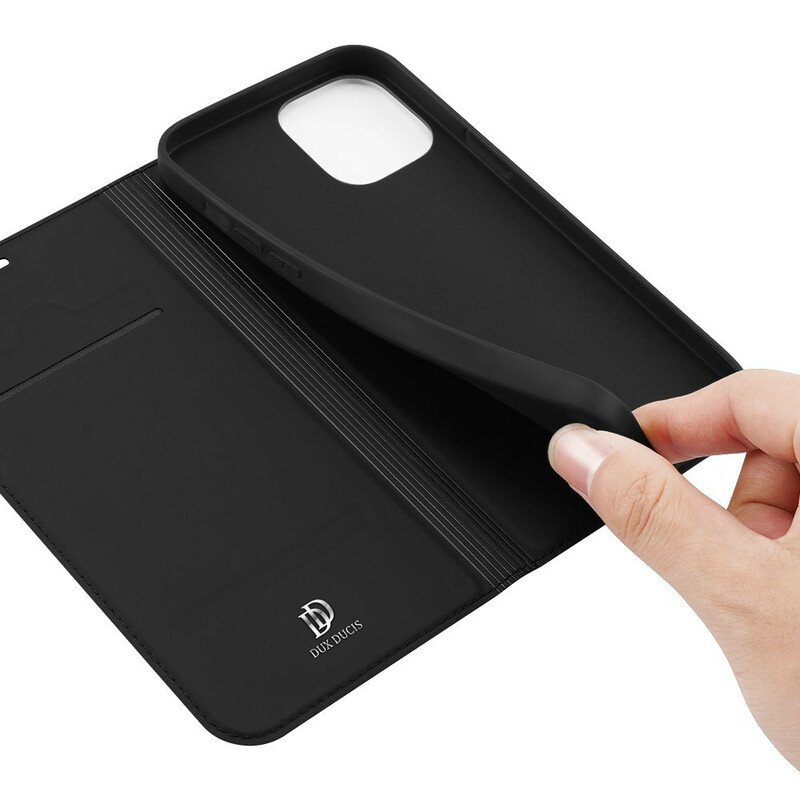 Folio-fodral iPhone 12 Mini Läderfodral Skin Pro Series Dux Ducis