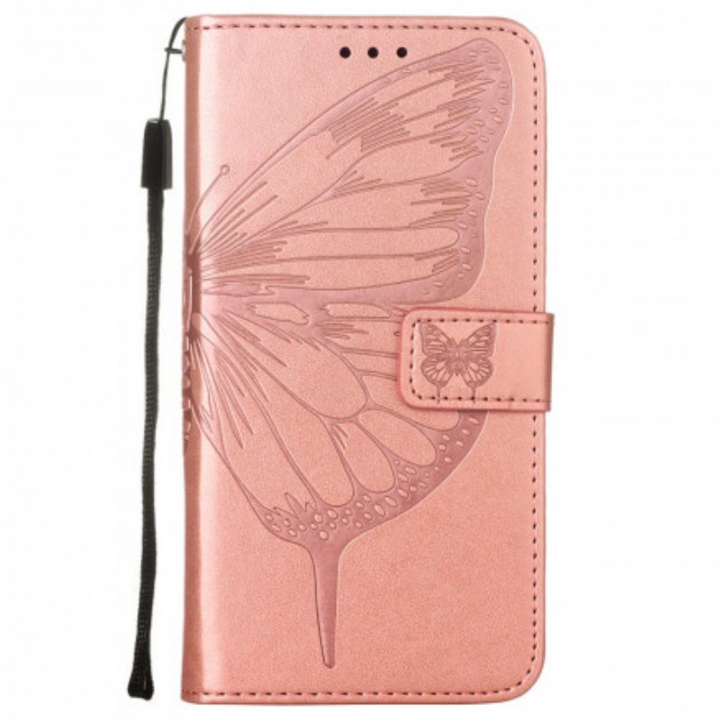 Fodral Samsung Galaxy A22 5G Butterfly Design Med Lanyard