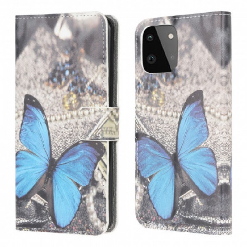 Fodral Samsung Galaxy A22 5G Butterfly Prestige Blue