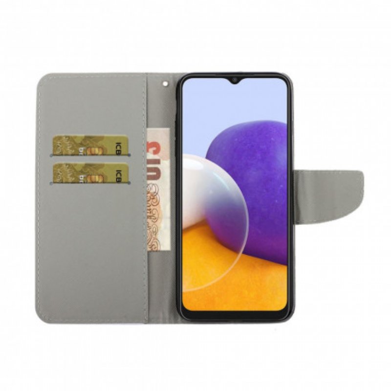 Fodral Samsung Galaxy A22 5G Fjäril Och Lotus