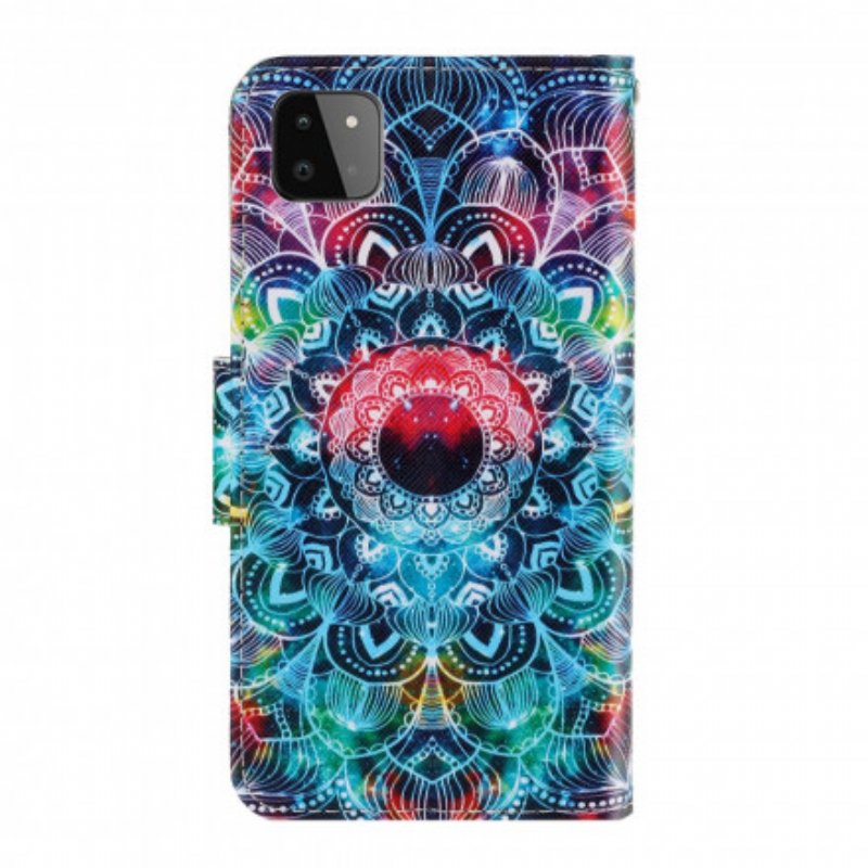 Fodral Samsung Galaxy A22 5G Med Kedjar Flashig Strappy Mandala