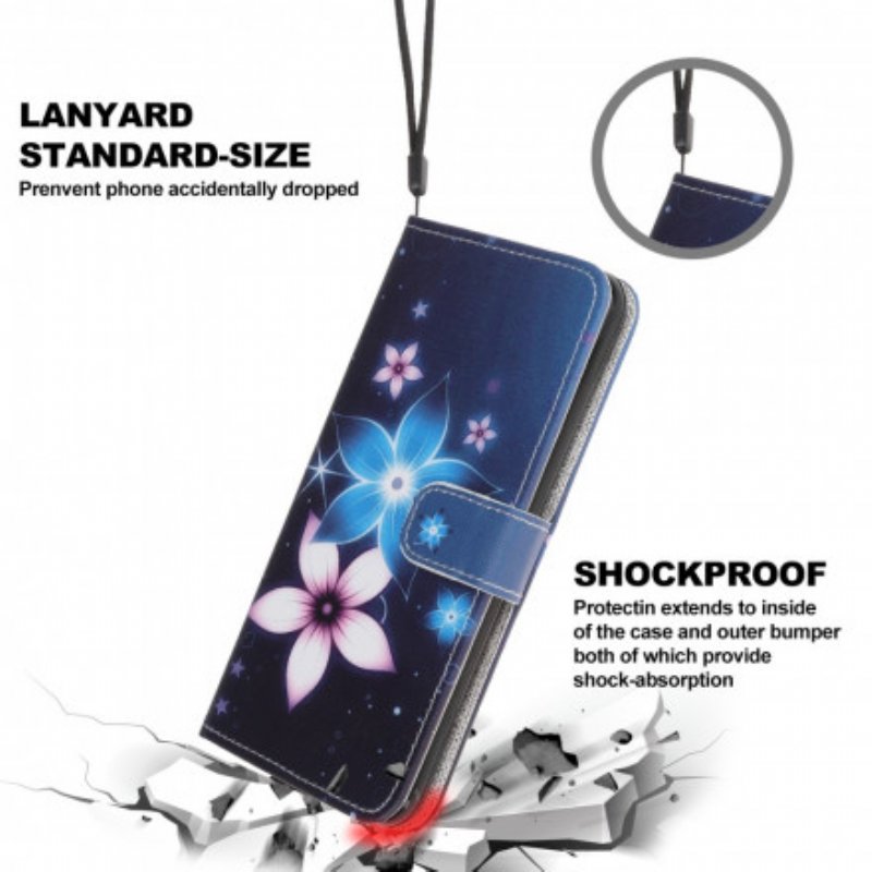 Fodral Samsung Galaxy A22 5G Med Kedjar Lunar Strap Blommor