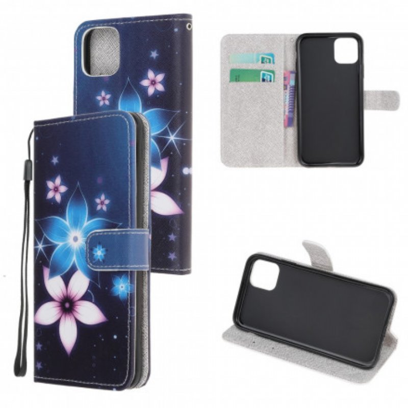 Fodral Samsung Galaxy A22 5G Med Kedjar Lunar Strap Blommor