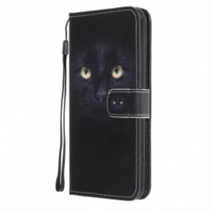 Fodral Samsung Galaxy A22 5G Med Kedjar Strappy Black Cat Eyes