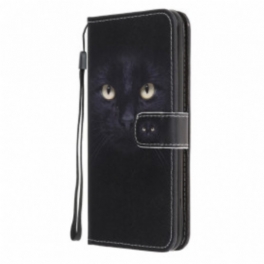 Fodral Samsung Galaxy A22 5G Med Kedjar Strappy Black Cat Eyes