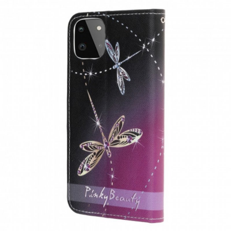 Fodral Samsung Galaxy A22 5G Med Kedjar Strappy Dragonflies