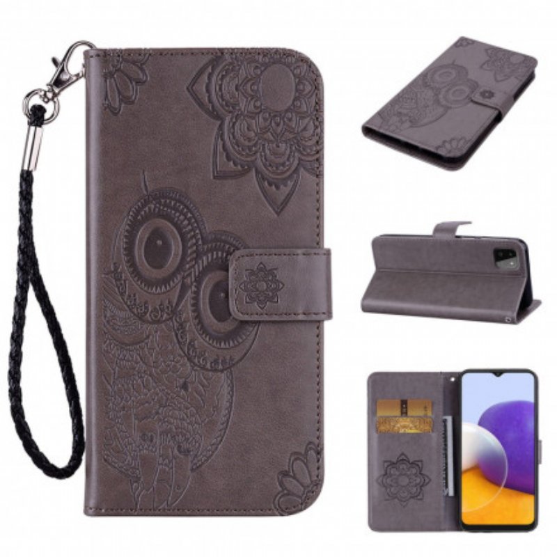 Fodral Samsung Galaxy A22 5G Uggla Mandala Och Lanyard