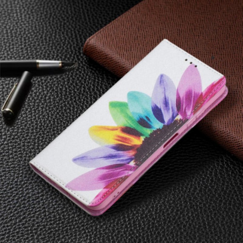 Folio-fodral Samsung Galaxy A22 5G Läderfodral Akvarell Blomma