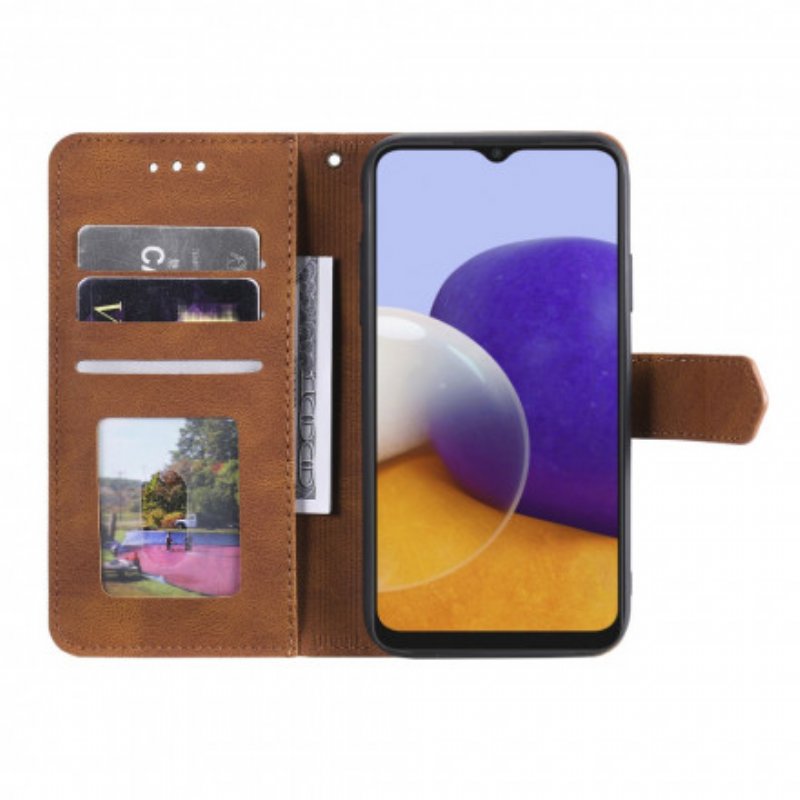 Folio-fodral Samsung Galaxy A22 5G Skin-touch-sömmar