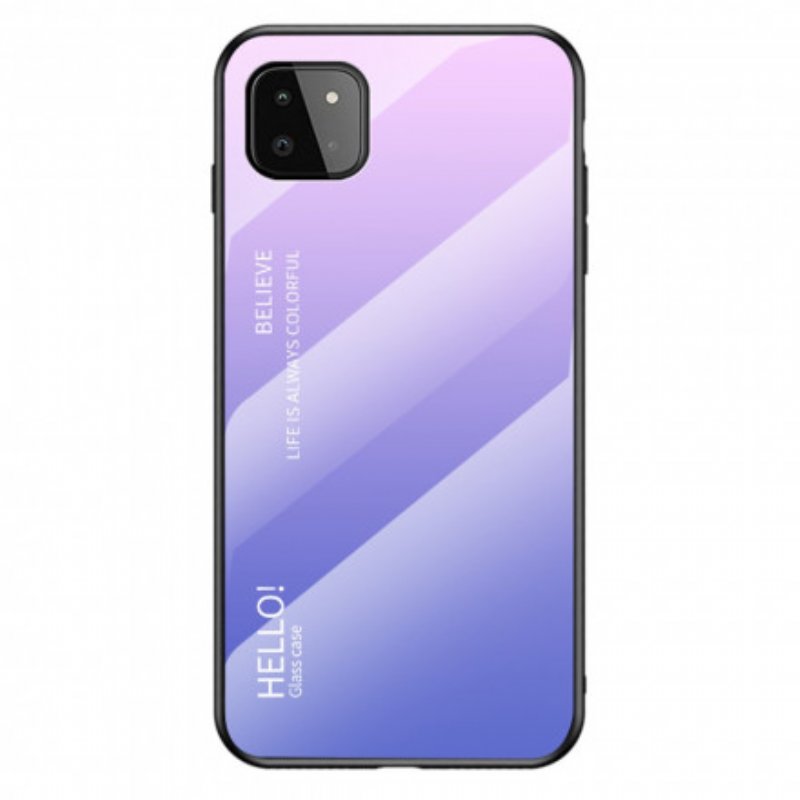 Mobilskal Samsung Galaxy A22 5G Härdat Glas Hej