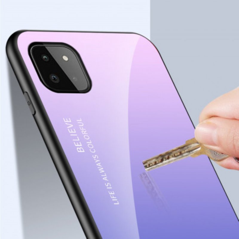 Mobilskal Samsung Galaxy A22 5G Härdat Glas Hej