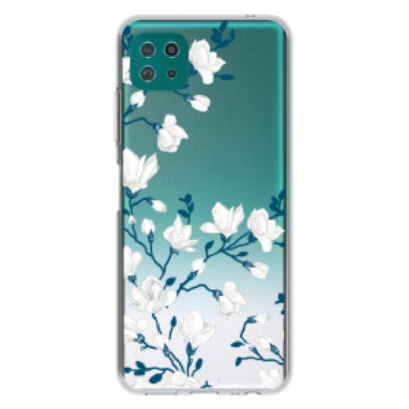 Mobilskal Samsung Galaxy A22 5G Vita Blommor