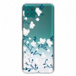 Mobilskal Samsung Galaxy A22 5G Vita Blommor