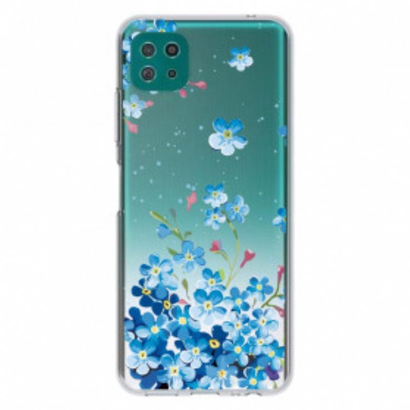 Skal Samsung Galaxy A22 5G Blå Blommor