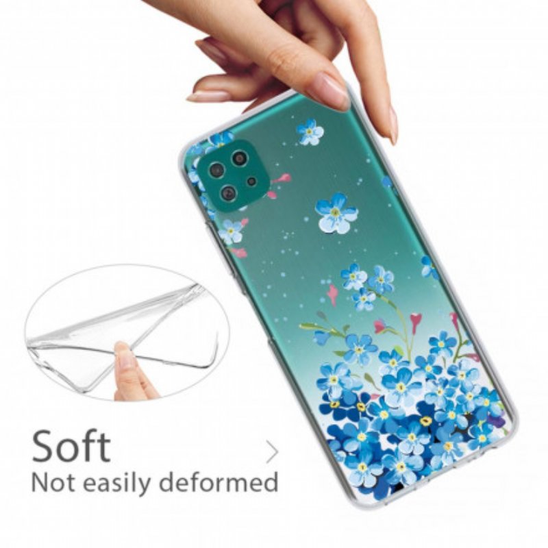 Skal Samsung Galaxy A22 5G Blå Blommor