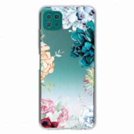 Skal Samsung Galaxy A22 5G Sömlös Akvarell Blommor