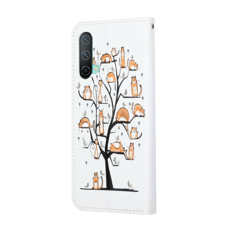 Folio-fodral OnePlus Nord CE 5G Med Kedjar Funky Cats Med Rem