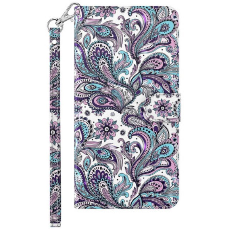 Folio-fodral Samsung Galaxy A23 5G Med Kedjar Strappy Paisley Mönster